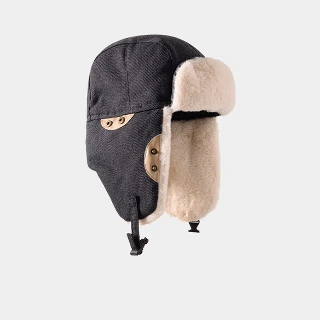 优幽兰 加绒加厚防风防寒保暖护耳户外骑行 雷锋帽 男女同款情侣款
