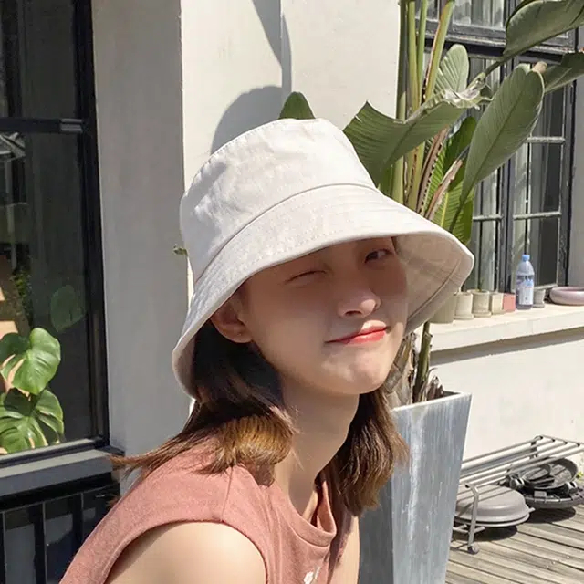 优幽兰 太阳帽纯色防紫外线遮阳帽旅游户外沙滩显脸小防晒大头围高级感小众 聚酯纤维 渔夫帽 女款