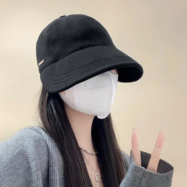优幽兰 韩版显脸小大头围潮牌加深户外运动休闲保暖小众复古 聚酯纤维 渔夫帽 女款