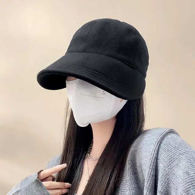 优幽兰 韩版显脸小大头围潮牌加深户外运动休闲保暖小众复古 聚酯纤维 渔夫帽 女款