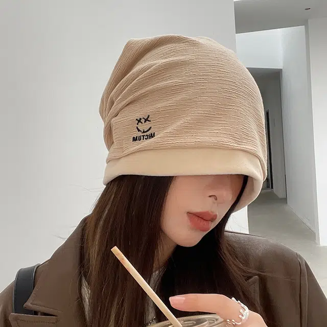 优幽兰 韩版显脸小 纯色防风包头 保暖高级感小众穿搭 绒线帽 女款