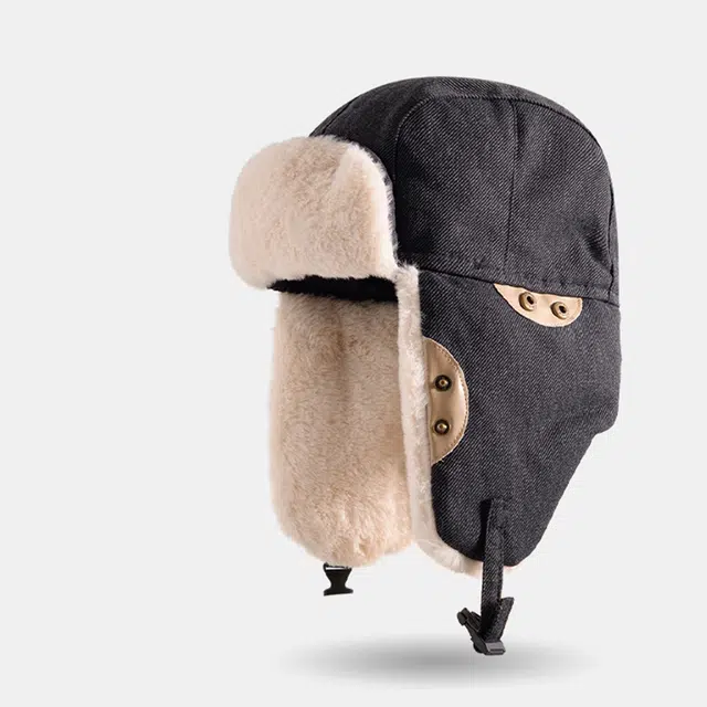 优幽兰 加绒加厚防风防寒保暖护耳户外骑行 雷锋帽 男女同款情侣款