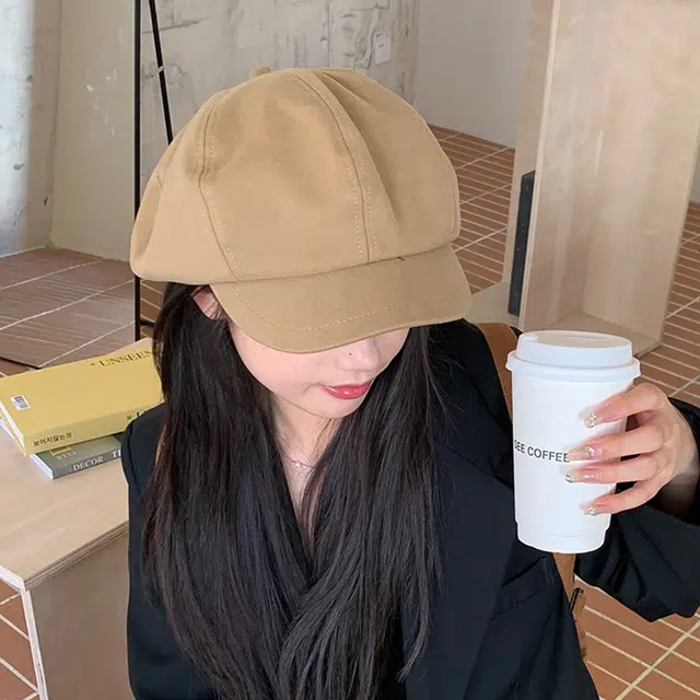 优幽兰 显脸小 防风防寒保暖 纯色 高级感小众 贝雷帽 女款