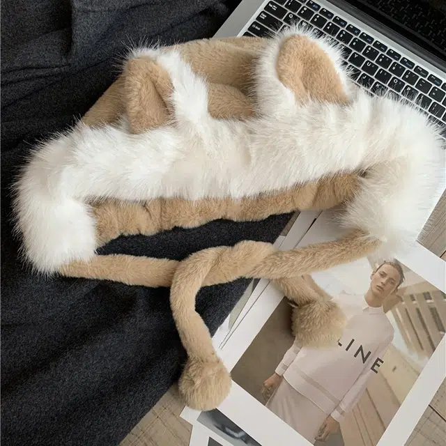 优幽兰 高级感小众 大头围设计感加厚 防寒保暖护耳 甜美可爱穿搭 毛绒 绒线帽 女款