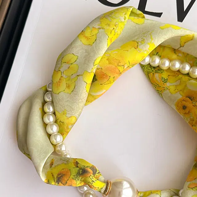 优幽兰 优雅气质轻奢风磁吸扣系脖领巾护颈围脖子搭配连衣裙衬衫职业装纱巾薄围巾 丝巾 女款