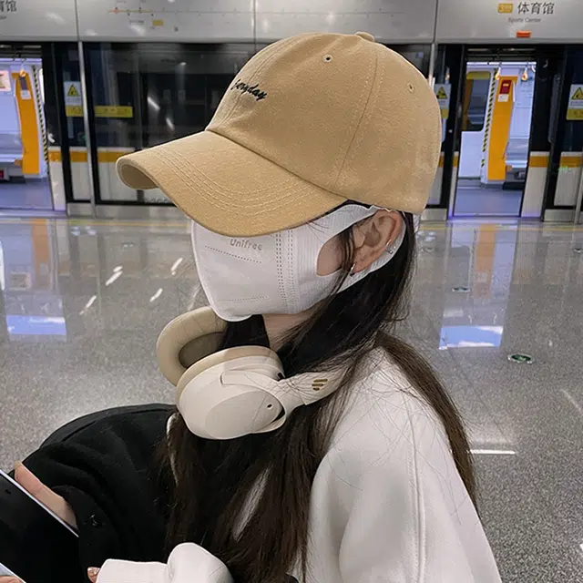 优幽兰 高级感字母刺绣 韩版显脸小针织 大头围设计感防风防寒简约休闲穿搭学生 棉 鸭舌帽 女款