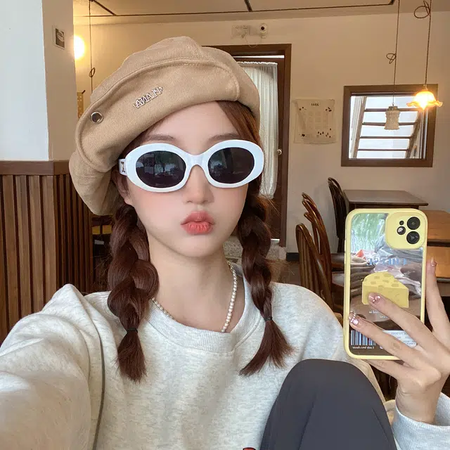 优幽兰 百搭帽子秋冬季时尚韩版休闲甜美伦风小众加厚大头围可爱 棉 贝雷帽 女款
