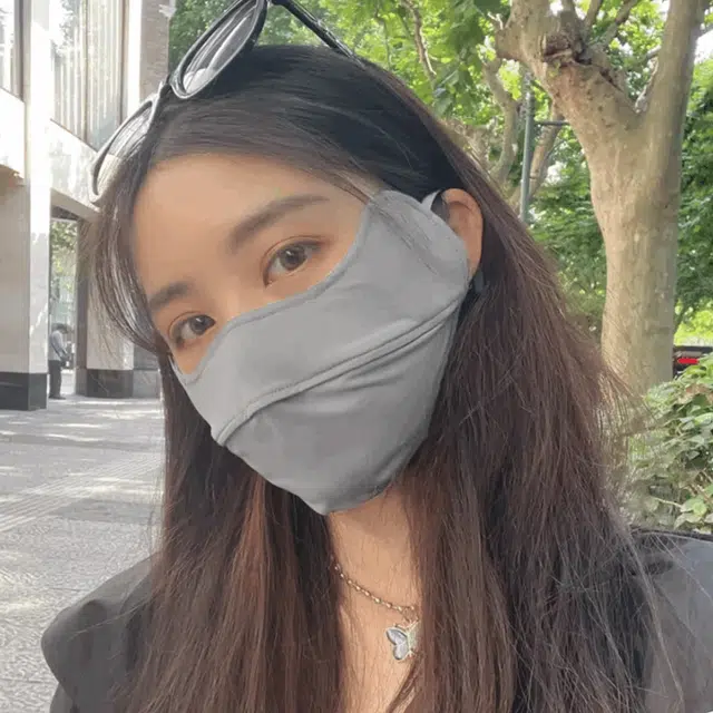 优幽兰 时尚简约薄款防紫外线立体全脸护眼角户外防尘遮阳口罩高颜值显脸小透气舒适脸罩 锦纶 防晒面罩 男女同款情侣款