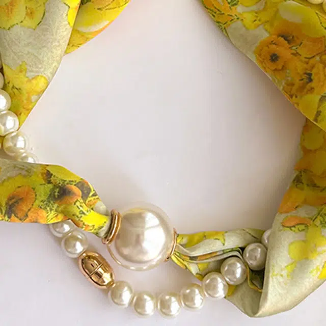 优幽兰 优雅气质轻奢风磁吸扣系脖领巾护颈围脖子搭配连衣裙衬衫职业装纱巾薄围巾 丝巾 女款