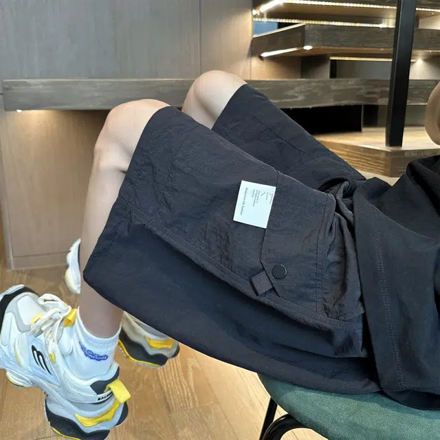 美式工装风阔腿速干街头风潮流时尚五分裤宽松透气经典百搭夏季高街中裤大码潮牌休闲短裤 男女同款