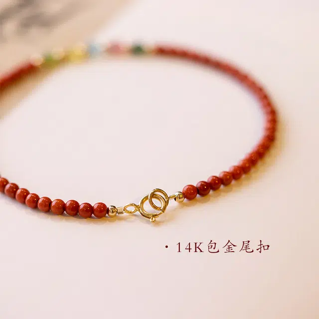 龙弗 【好运降临】财源广进五行幸运转运珠多财多亿古典雅致新中式温婉贵气复古经典精致高级感好运红色 南红 手链 女款