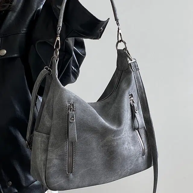 凡思曼 大容量通勤托特包大学生上课包手提 织物 单肩包 常规 女款 灰色