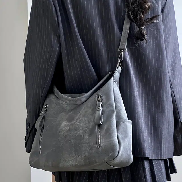 凡思曼 大容量通勤托特包大学生上课包手提 织物 单肩包 常规 女款 灰色