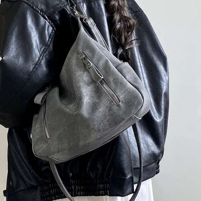 凡思曼 大容量通勤托特包大学生上课包手提 织物 单肩包 常规 女款 灰色