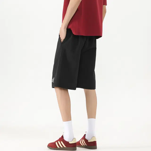 加菲猫家族 街头美式卡通动漫印花直筒垂感五分透气吸湿排汗日常通勤户外运动跑步爬山有氧百搭系带中腰休闲短裤 男女同款