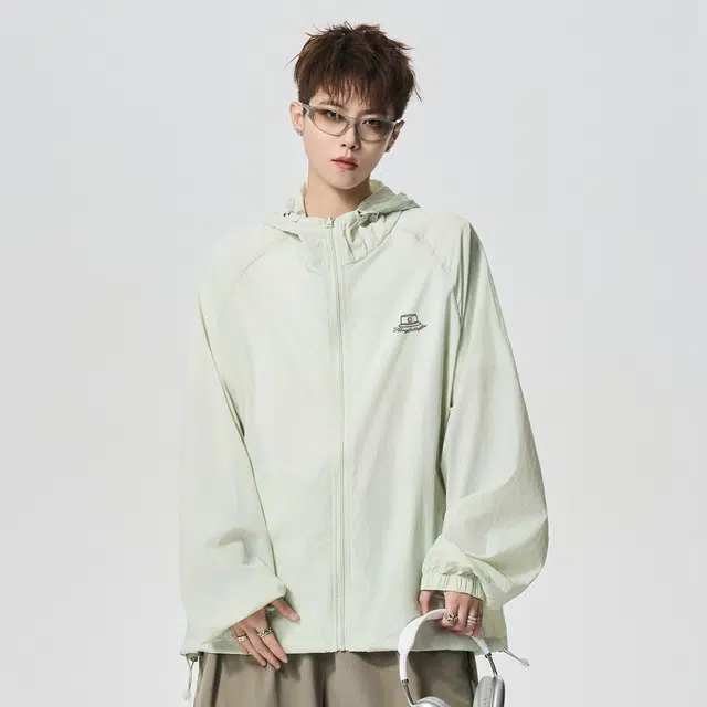 加菲猫家族 美式休闲品牌字母冰丝凉感轻薄透气连帽防晒服 男女同款