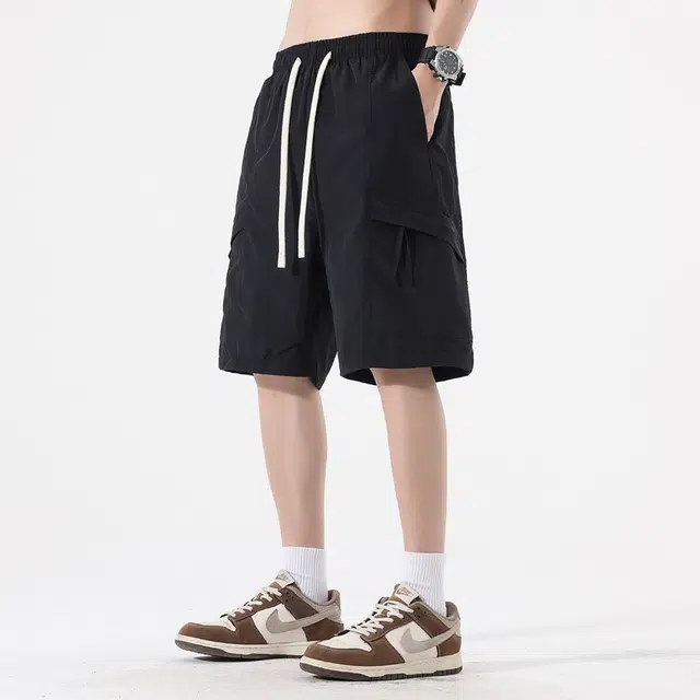 北极绒 美式潮流冰丝凉感速干百搭五分中裤工装短裤 男女同款