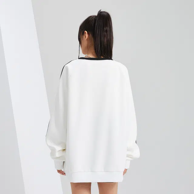 加菲猫家族 美式潮流时尚百搭落肩长袖基础款圆领休闲舒适宽松纯色街头极简风英文艺术字体印花无性别透气户外运动通勤学院风卫衣 男女同款