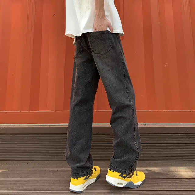 加菲猫家族 宽松舒适系带复古牛仔裤 男女同款