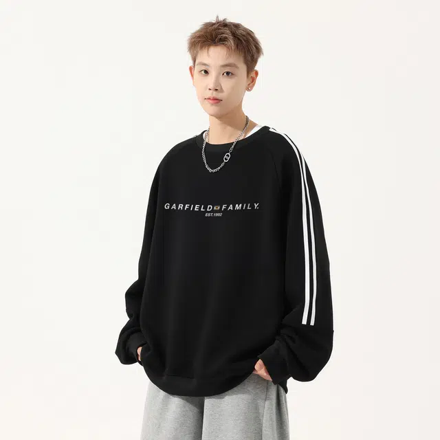 加菲猫家族 美式高街时尚个性印花设计宽松百搭休闲卫衣 男女同款