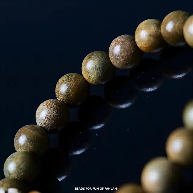 梵澜 佛珠菩提根猫爪文玩 国风转运盘玩手把件 简约百搭手饰  木质 木作手串 男女同款情侣款 绿檀 礼盒