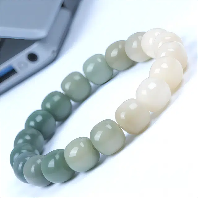 梵澜 手持念珠单圈盘玩串珠 只此青绿时尚百搭手饰 复古中式文玩手把件 菩提根 菩提类手串 男女同款情侣款 礼盒装