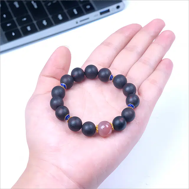 梵澜 复古中式国潮设计手饰 盘玩转运念珠佛珠手持 简约百搭文玩手把件 木质 木作手串 男女同款情侣款 降真香 礼盒装