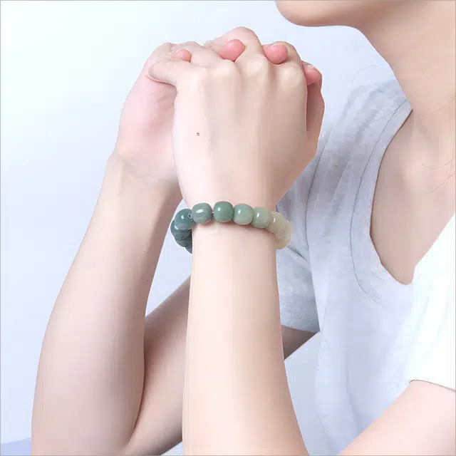 梵澜 手持念珠单圈盘玩串珠 只此青绿时尚百搭手饰 复古中式文玩手把件 菩提根 菩提类手串 男女同款情侣款 礼盒装