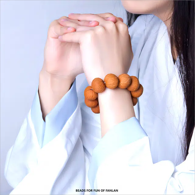 梵澜 复古国潮盘玩手把件 小众设计感立体纹文玩 简约百搭手饰 猴头核桃 手串 男女同款情侣款