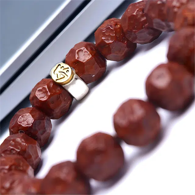 梵澜 无相雕刻高油高密古风文玩 盘玩新中式国潮转运手把件 十二生肖本命年国风手饰 紫金鼠 手串 男女同款情侣款 礼盒装