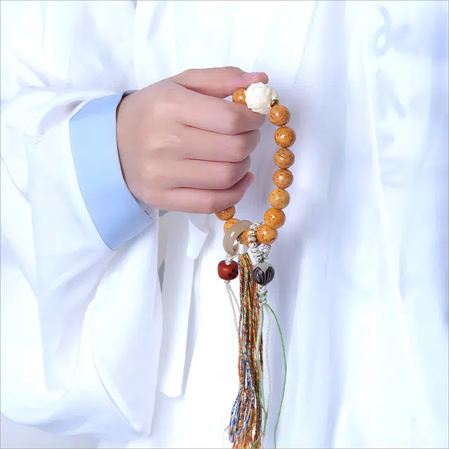 梵澜 国潮复古莲花文玩 国风转运珠流苏设计盘玩手把件 时尚百搭手饰 其他菩提类 手串 男女同款情侣款 礼盒