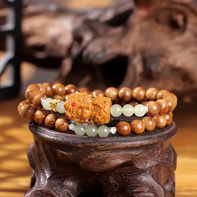 梵澜 念珠老型珠国风转运手持 雕刻度母设计盘玩手把件 中式国潮文玩手饰 库克 菩提类手串 男女同款情侣款