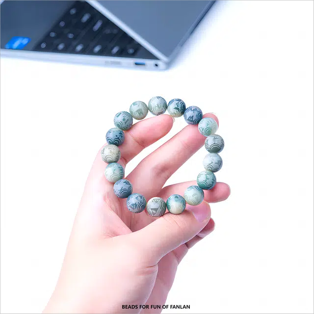 梵澜 六字真言佛珠 中国风转运念珠 高油高密盘玩手把件 简约百搭手饰 菩提根 菩提类手串 男女同款情侣款