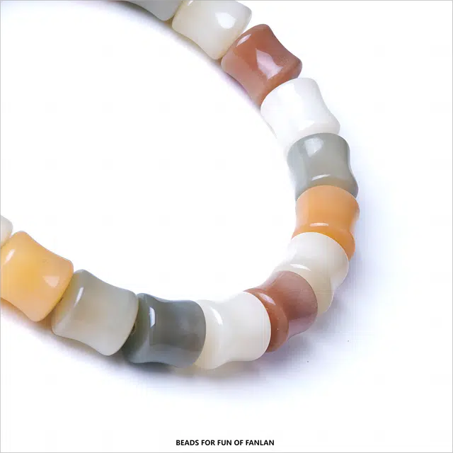 梵澜 竹节多宝步步高升文玩 小清新甜美盘玩手把件 时尚百搭手饰 菩提根 菩提类手串 女款 礼盒