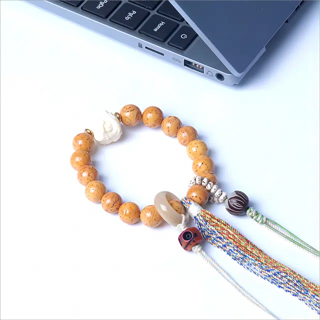 梵澜 国潮复古莲花文玩 国风转运珠流苏设计盘玩手把件 时尚百搭手饰 其他菩提类 手串 男女同款情侣款 礼盒