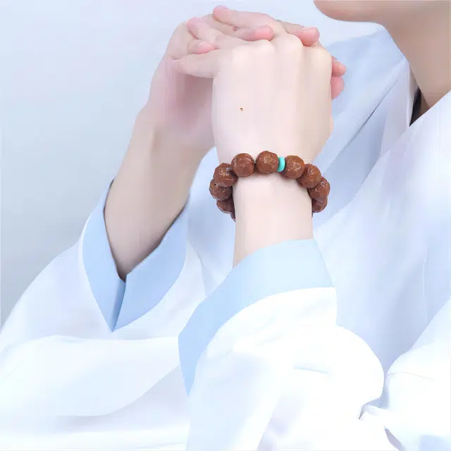 梵澜 小众设计感棱角分明文玩手把件 无相佛珠单圈念珠手饰 紫金鼠 菩提类手串 男女同款情侣款