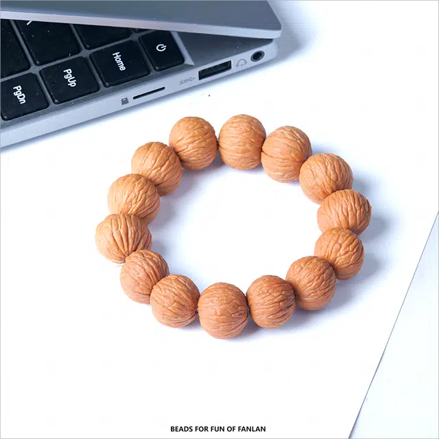 梵澜 复古国潮盘玩手把件 小众设计感立体纹文玩 简约百搭手饰 猴头核桃 手串 男女同款情侣款