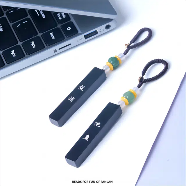 梵澜 故渊池鱼钥匙扣挂件 轻奢高级感挂坠吊坠一对 汽车挂坠包包挂饰 创意纪念礼赠首饰 木质 木作把件 男女同款情侣款 黑檀 礼盒