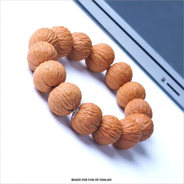 梵澜 复古国潮盘玩手把件 小众设计感立体纹文玩 简约百搭手饰 猴头核桃 手串 男女同款情侣款