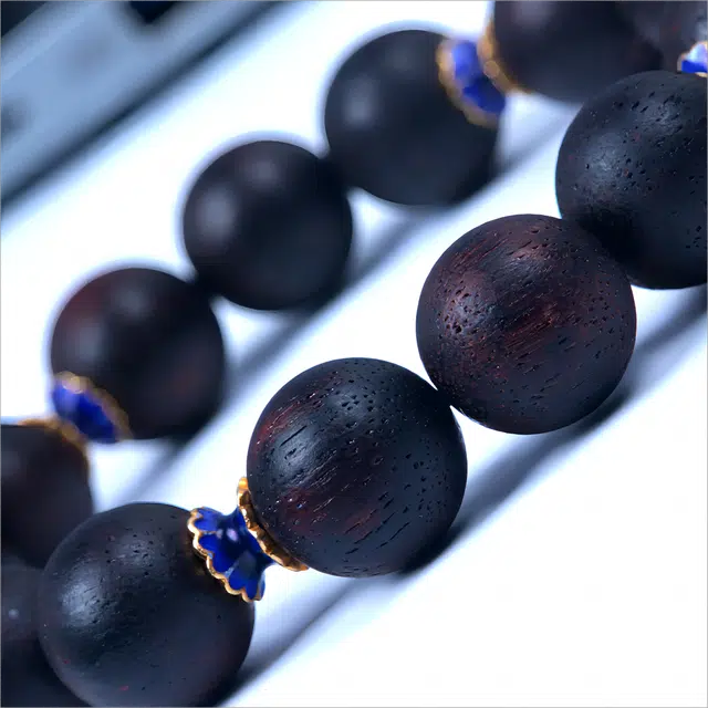 梵澜 复古中式国潮设计手饰 盘玩转运念珠佛珠手持 简约百搭文玩手把件 木质 木作手串 男女同款情侣款 降真香 礼盒装