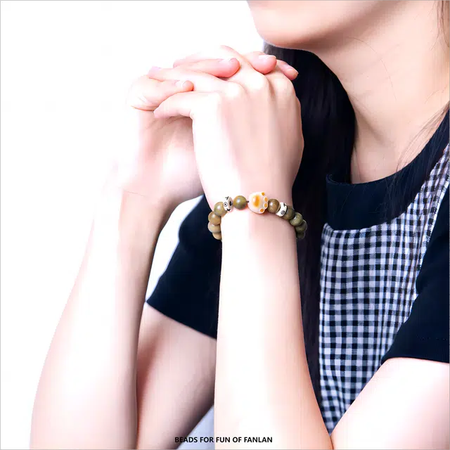 梵澜 佛珠菩提根猫爪文玩 国风转运盘玩手把件 简约百搭手饰  木质 木作手串 男女同款情侣款 绿檀 礼盒