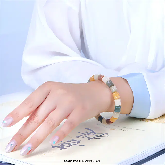 梵澜 竹节多宝步步高升文玩 小清新甜美盘玩手把件 时尚百搭手饰 菩提根 菩提类手串 女款 礼盒