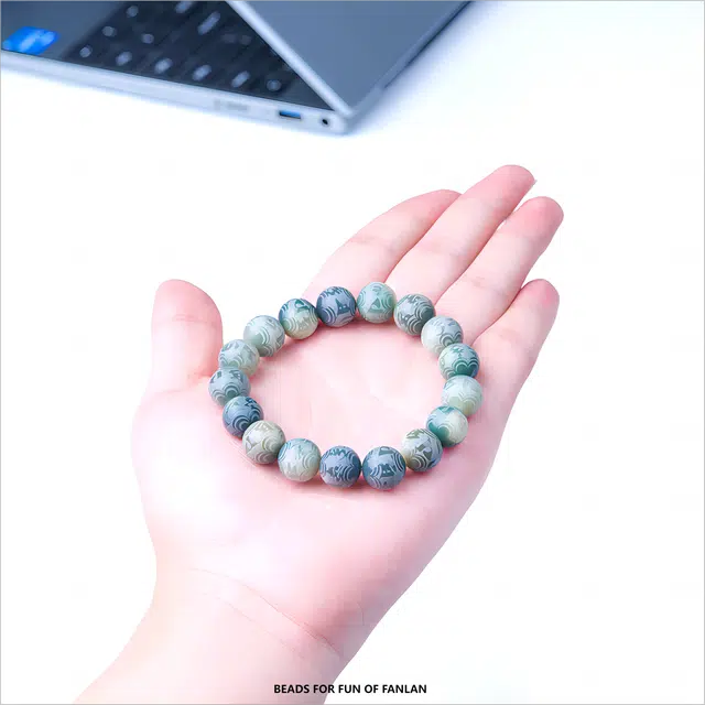 梵澜 六字真言佛珠 中国风转运念珠 高油高密盘玩手把件 简约百搭手饰 菩提根 菩提类手串 男女同款情侣款