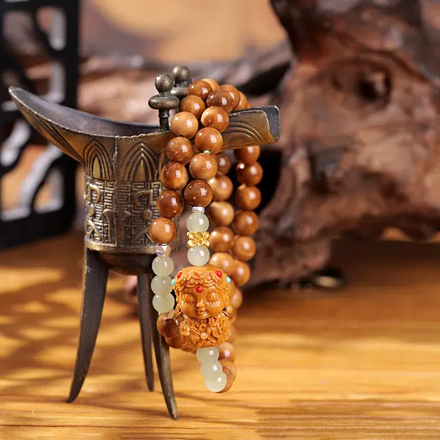 梵澜 念珠老型珠国风转运手持 雕刻度母设计盘玩手把件 中式国潮文玩手饰 库克 菩提类手串 男女同款情侣款