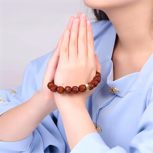 梵澜 无相雕刻高油高密古风文玩 盘玩新中式国潮转运手把件 十二生肖本命年国风手饰 紫金鼠 手串 男女同款情侣款 礼盒装