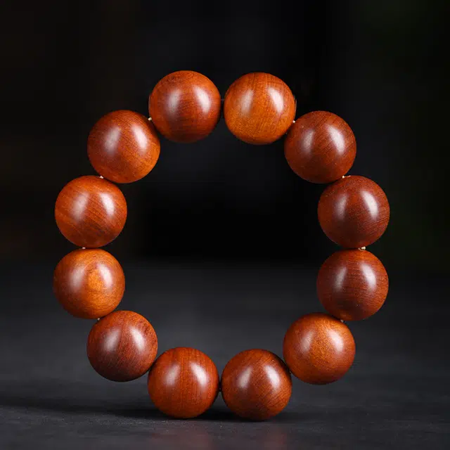 梵澜 印尼透光帝王血龙木文玩 全透高油盘玩手把件 简约百搭手饰 木质 木作手串 男女同款情侣款 其他木作