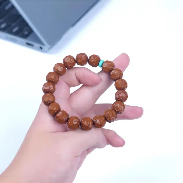 梵澜 小众设计感棱角分明文玩手把件 无相佛珠单圈念珠手饰 紫金鼠 菩提类手串 男女同款情侣款