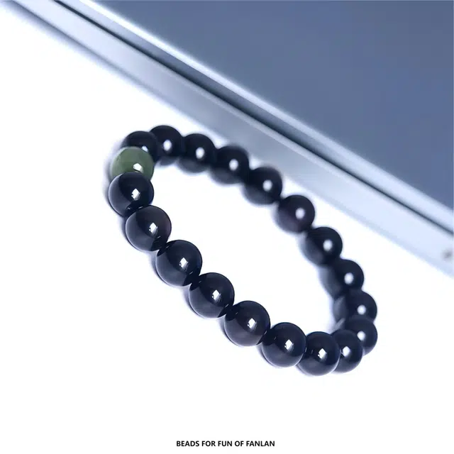 梵澜 古风老形珠盘玩手饰 中式国潮设计文玩手把件 本命年转运珠佛珠首饰 轻奢纪念 木作 单圈手串 男女同款情侣款 檀木 礼盒