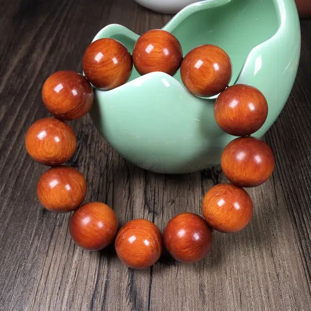梵澜 印尼透光帝王血龙木文玩 全透高油盘玩手把件 简约百搭手饰 木质 木作手串 男女同款情侣款 其他木作