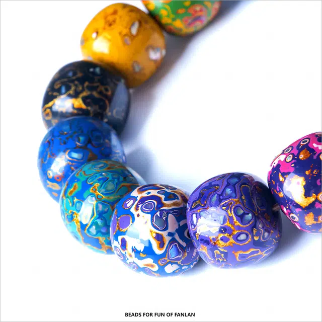 梵澜 老型珠多宝珠佛珠 多彩桶珠文玩手把件 时尚百搭手饰 漆器 木作手串 男女同款情侣款 大漆 礼盒